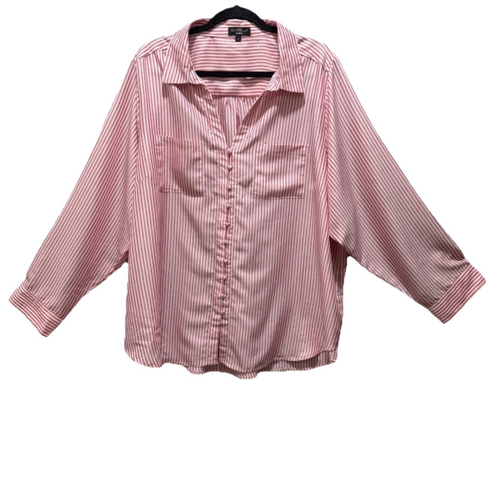 Velvet Heart Pink Striped Button Down Shirt
